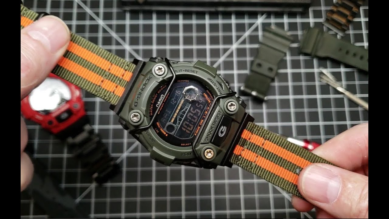Как использовать НАТОвский ZULU или металлический браслет на Casio G-Shock GW7900 с помощью адапт...