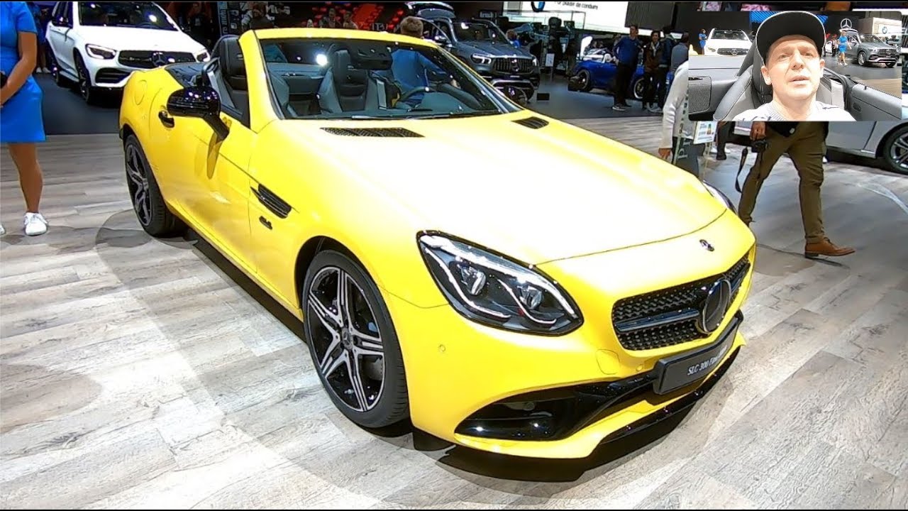 MERCEDES BENZ SLC 300 ROADSTER FINAL EDITION R172 CABRIOLET YELLOW COLOUR WALKAROUND AND INTERIOR