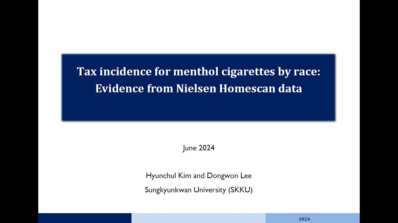 Hyunchul Kim, "Tax incidence for menthol cigarettes by race: Nielsen Homescan"| TOPS #88 | 6/28/2024