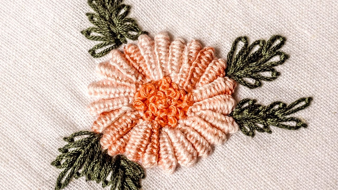 Hand Embroidery Designs | Double cast on stitch | HandiWorks #31