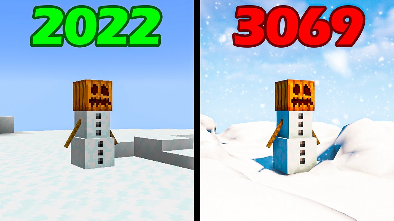 minecraft snow physics in 2022 vs 3069