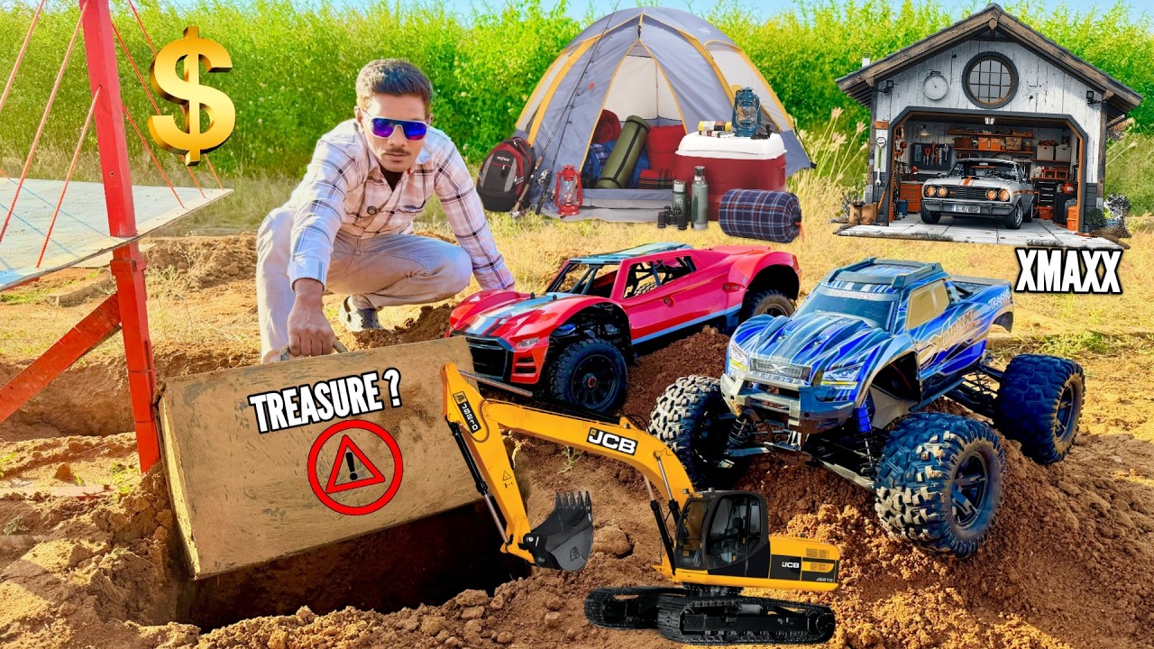 RC Monster Cars Explores Lost Gift Box in Muddy Flood – Chatpat toy tv