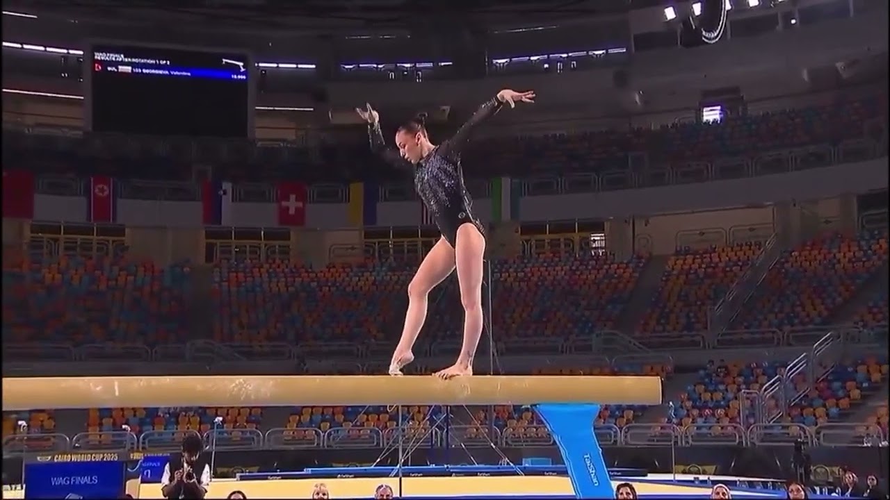 Кайлия Немур 🇩🇿 получает ЗОЛОТО 🥇 на бревне для Алжира на чемпионате мира в Каире 2025 года