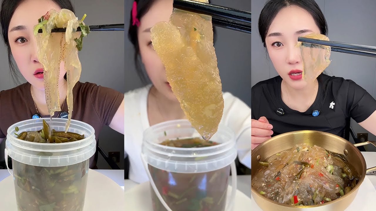 【Yummy】Sour and Spicy Jellyfish🍋🌶#mukbang#asmr#Seafood