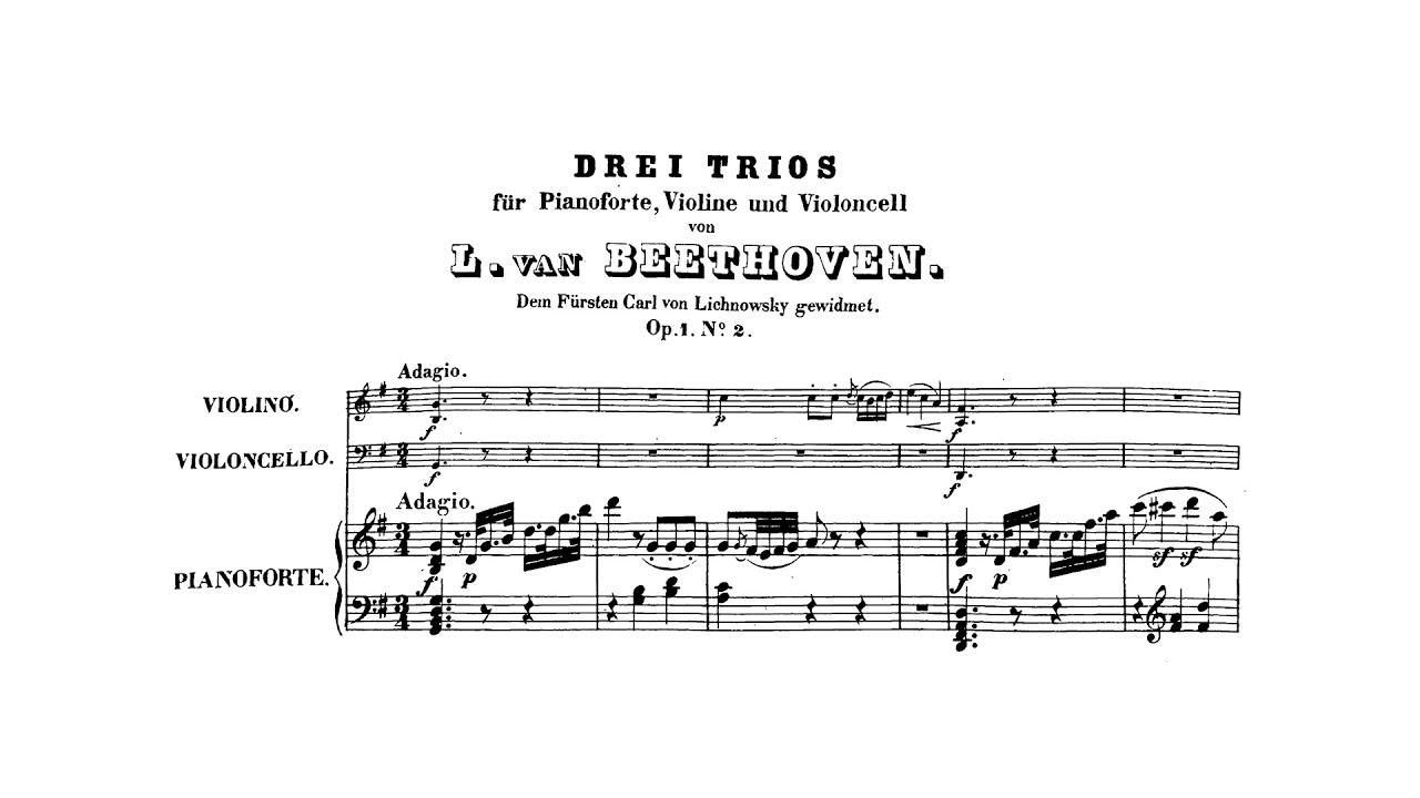 Beethoven: Piano Trio No. 2 in G major, Op. 1 No. 2 (with Score)