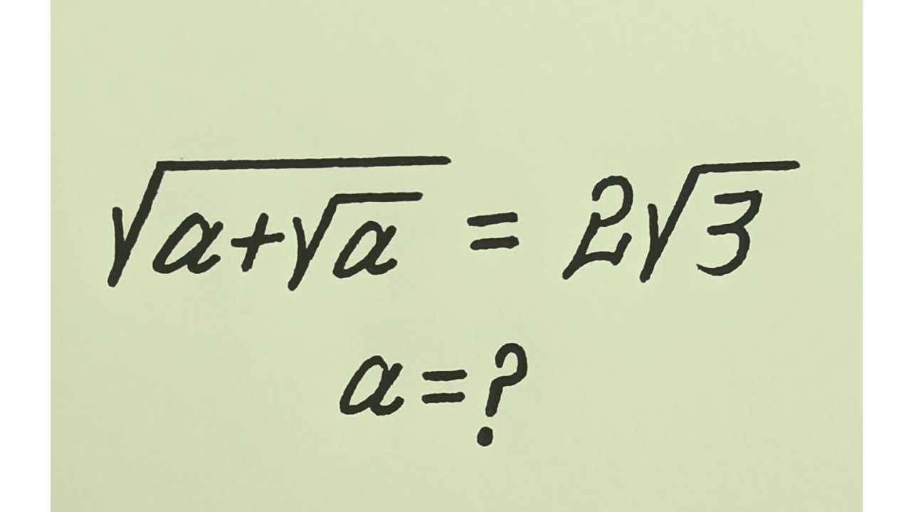 Canada l can you solve this? l Advanced math competition l Olympiad Mathematics l a=?