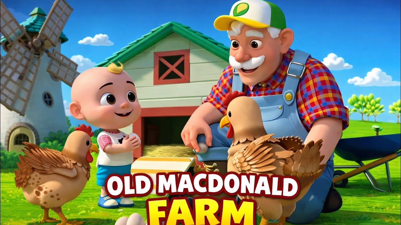 Old MacDonald Farm Animals Song | Kids 3D Animation 🐷🐥#oldmacdonaldhadafarmpoem 