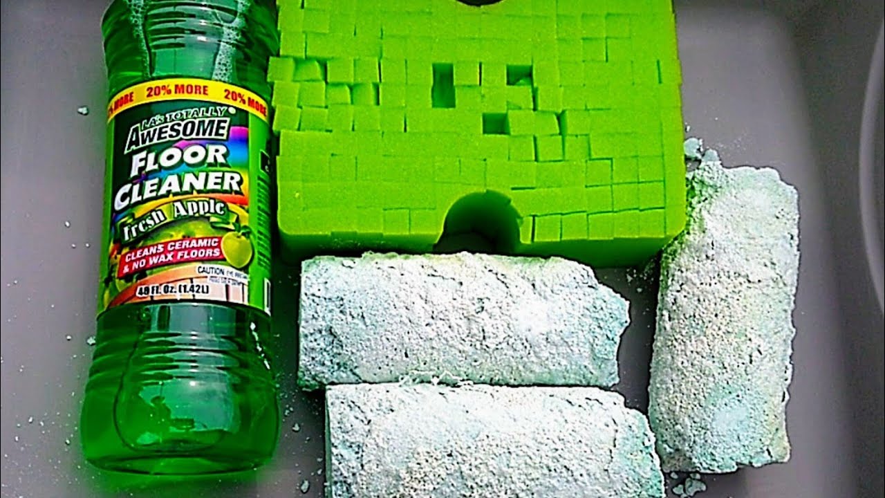 🍏Green Apple Paste🍏 Cylinder Crumbling #asmr #spongeasmr #spongesqueezing#oddlysatisfying #relaxing