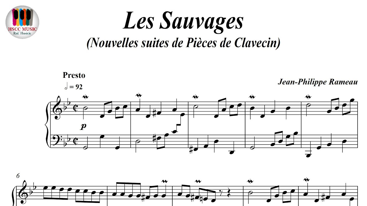 Les Sauvages, Nouvelles suites de Pièces de Clavecin - Jean-Philippe Rameau, Piano Sheet Music