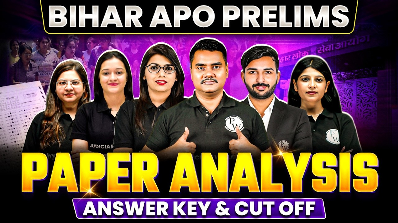 Bihar APO Paper Analysis 🔥| GK GS + Law Paper Solution & Answer Key | Bihar APO Cut Off | PW