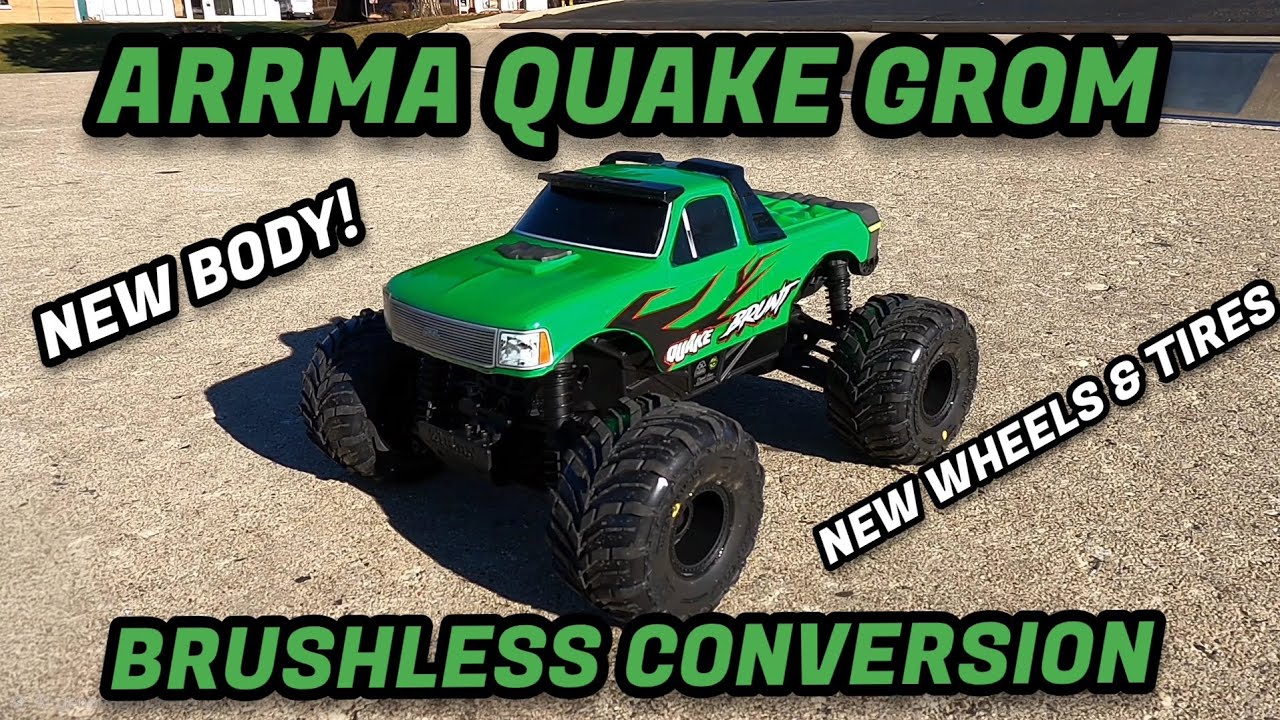Arrma Quake GROM Brushless Conversion. Тест скорости и вечеринка в скейт-парке!