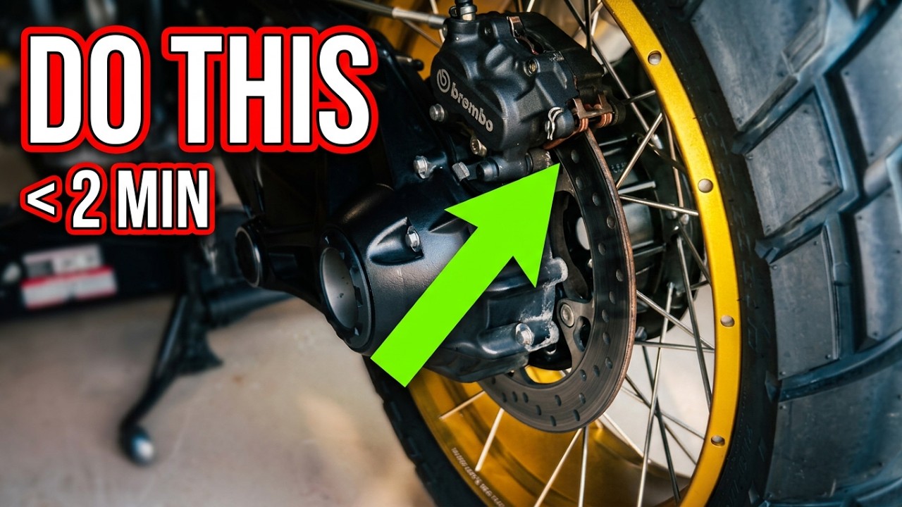Under 2 Minutes - BMW GS1250 Rear Brake Pad Swap - Fast & Easy