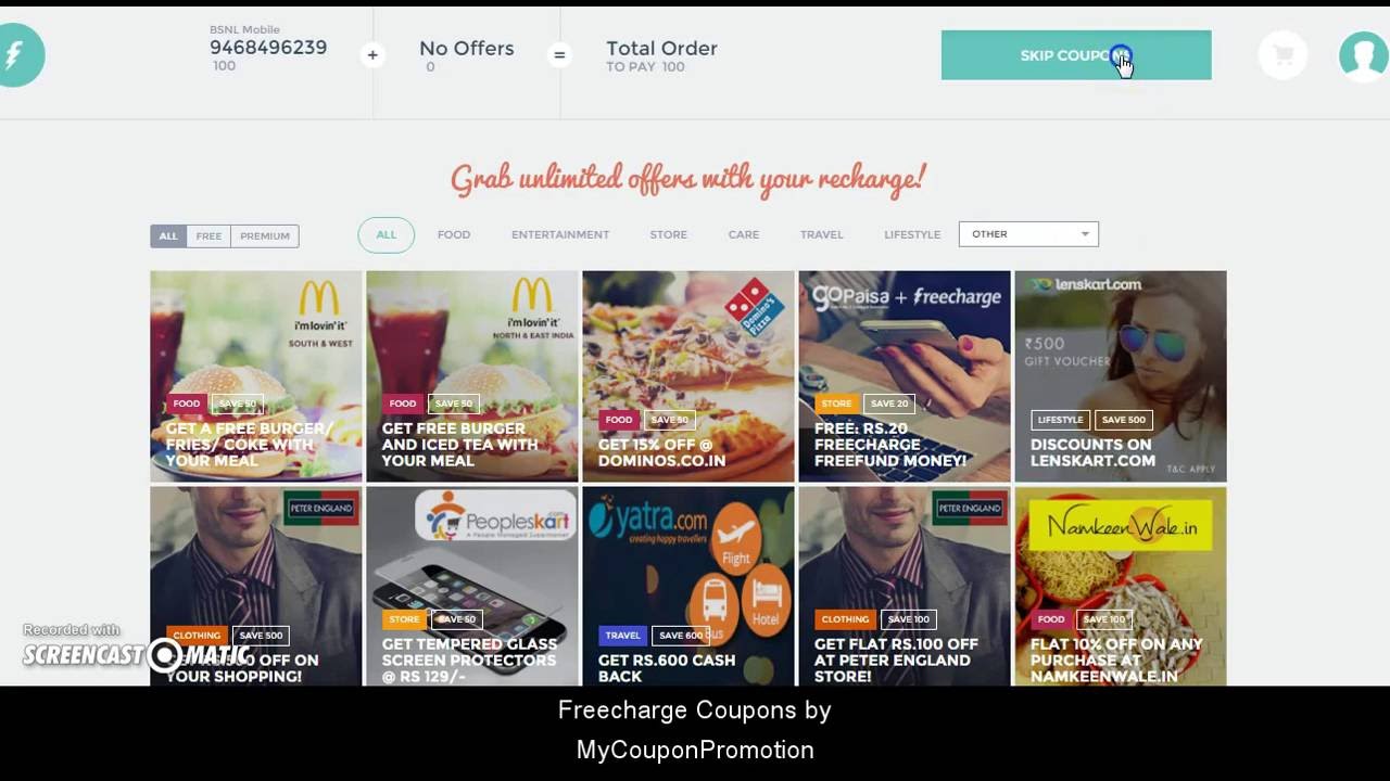 How to Find & Apply Freecharge Coupons