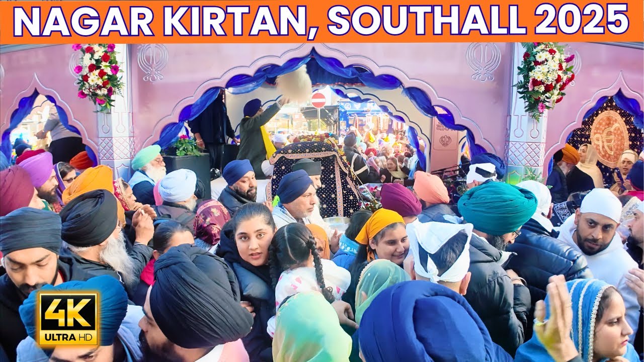 Nagar Kirtan Southall 2025 👳‍♂️ 🪯 | Palki Sahib • Gatka Warriors • Langar Seva Spirit 🙏 💛 Energy |