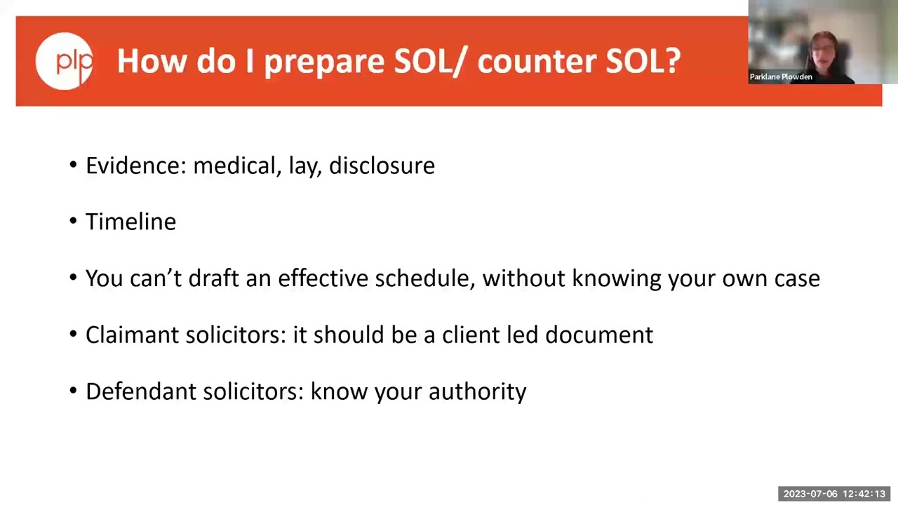 Schedules of loss: narrative or numbers? Presented by Megan Crowther and Jade Ferguson - 6 July 2023