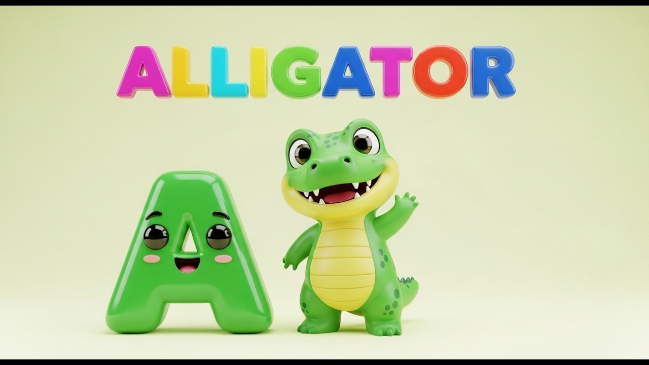 A for Alligator 🐊 | Fun ABC Alphabet Learning for Kids Worldwide | happy kids learning TV