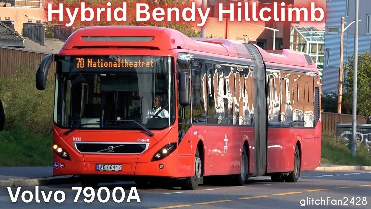 Hybrid Bendy Bus Hillclimb! Volvo 7900A Ride in Norway