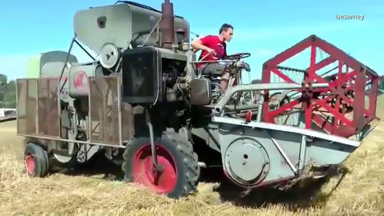 Oldtimer Mähdrescher Claas, Massey Ferguson in voller Funktion mit original Sound