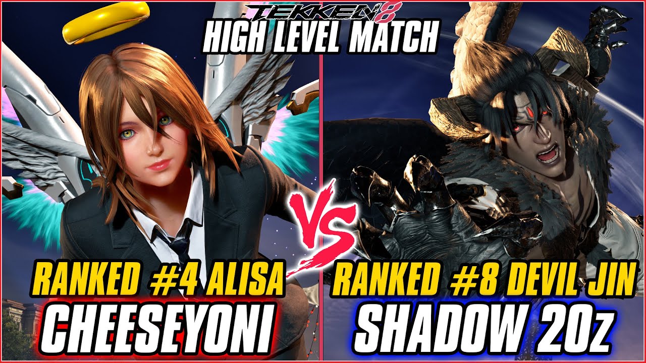 TEKKEN 8 ▰ CHEESEYONI (#4 Ranked Alisa) vs SHADOW 20z (#8 Ranked Devil Jin) ▰ T8 HIGH LEVEL GAMEPLAY