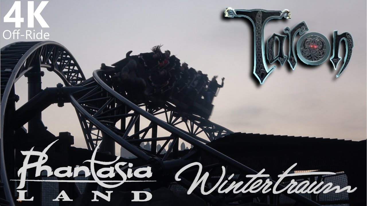Taron - 4K Off-Ride - Phantasialand Wintertraum - Intamin LSM Coaster - Cinematic