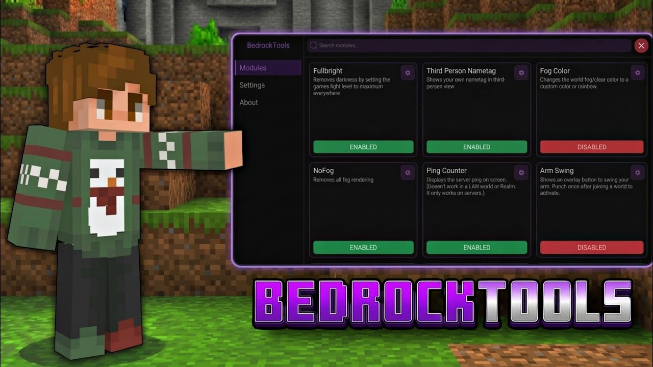 BedrockTools v1.0.1 For MCPE 26.3 | Best PVP Utility Tool For Minecraft | LeviLauncher