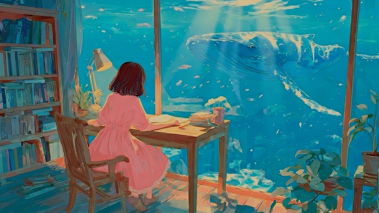 Calm Focus with Whales in the Blue 🐋 soft lo-fi for study & flow