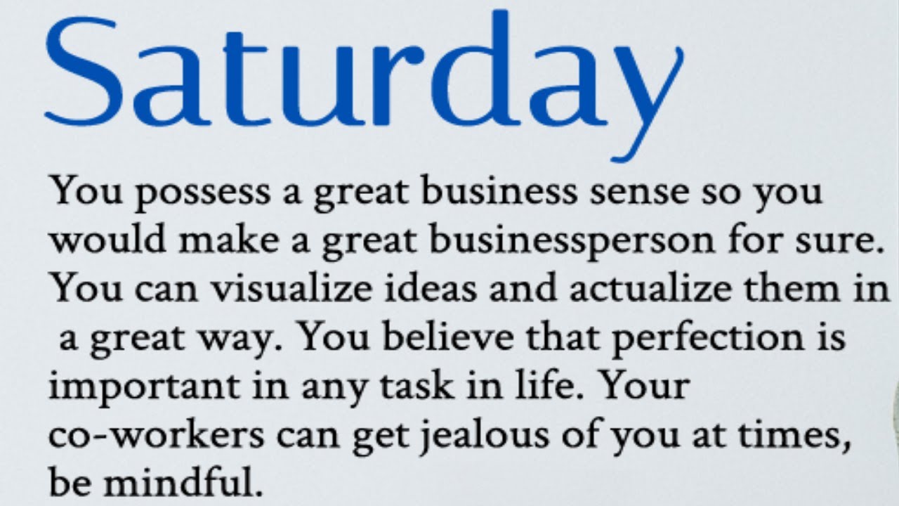 20 Amazing Facts about People born on SATURDAY