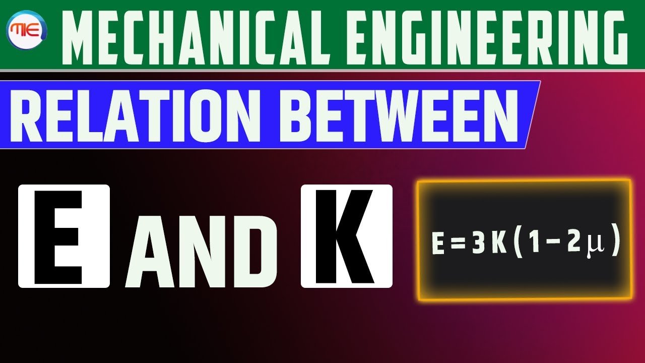 Mechanical Engineering | Relation between E and K ? Strength of Materials