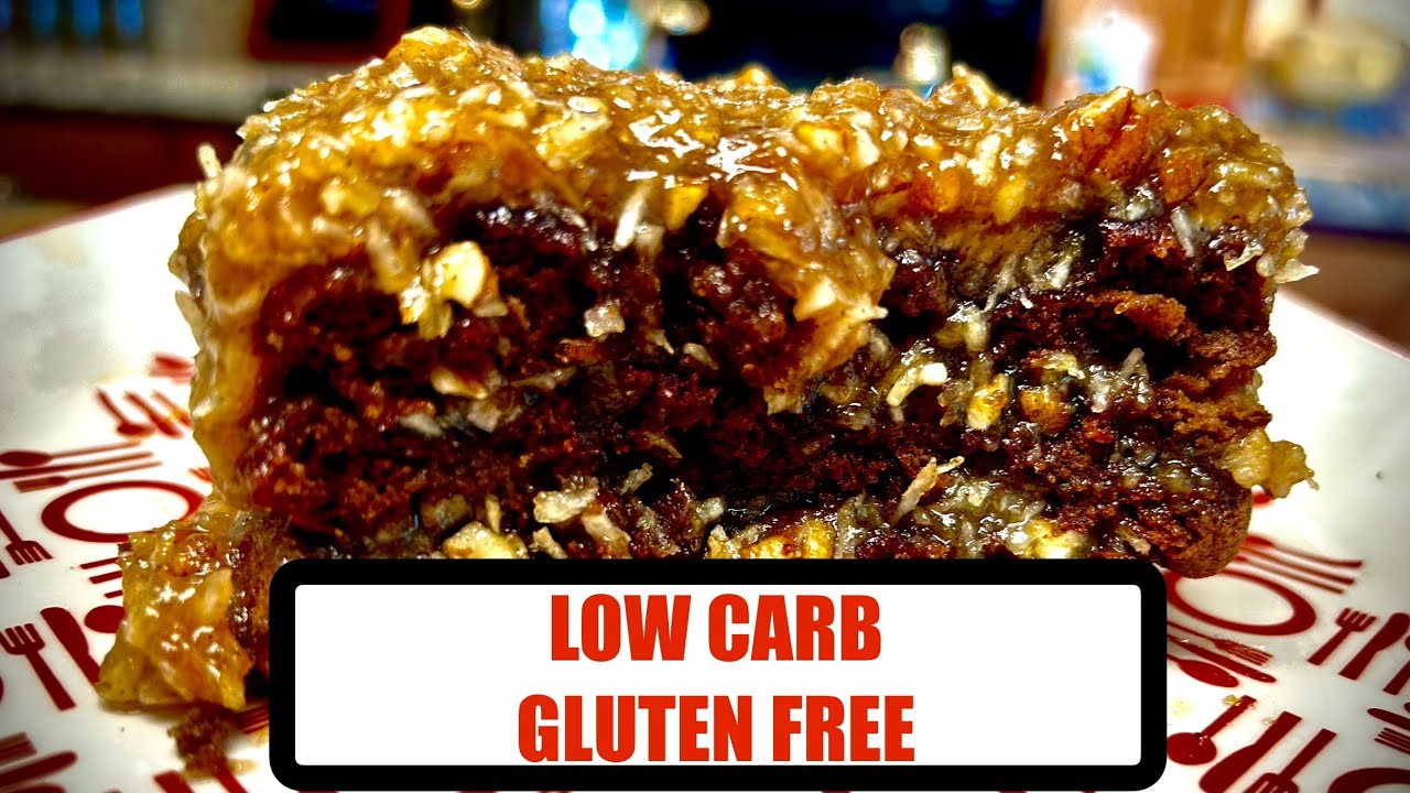 German  Chocolate Mini Waffle Cakes with Coconut Pecan Icing..#low carb #glutenfree #no added sugar