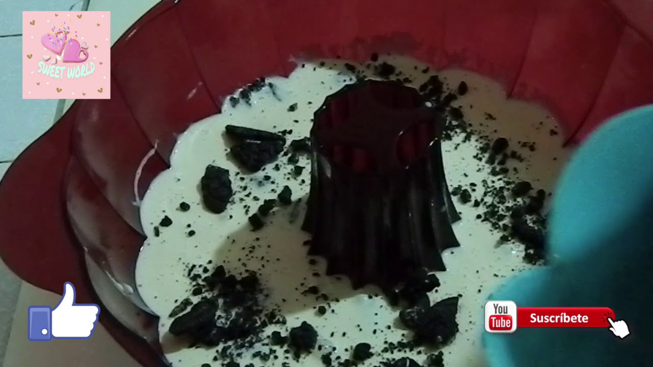 Gelatina de galletas🤤 oreo y queso crema 😲super fácil🤗🥄 🌈sweet World🍑
