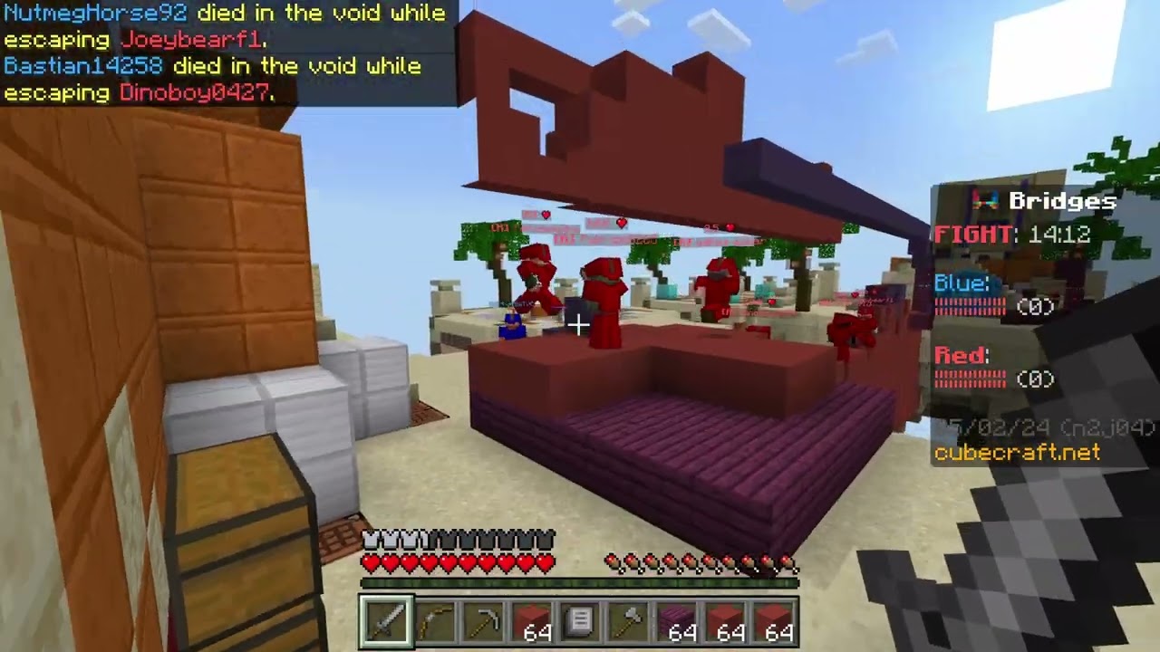 Playing BRIDGES on Cubecraft in Minecraft