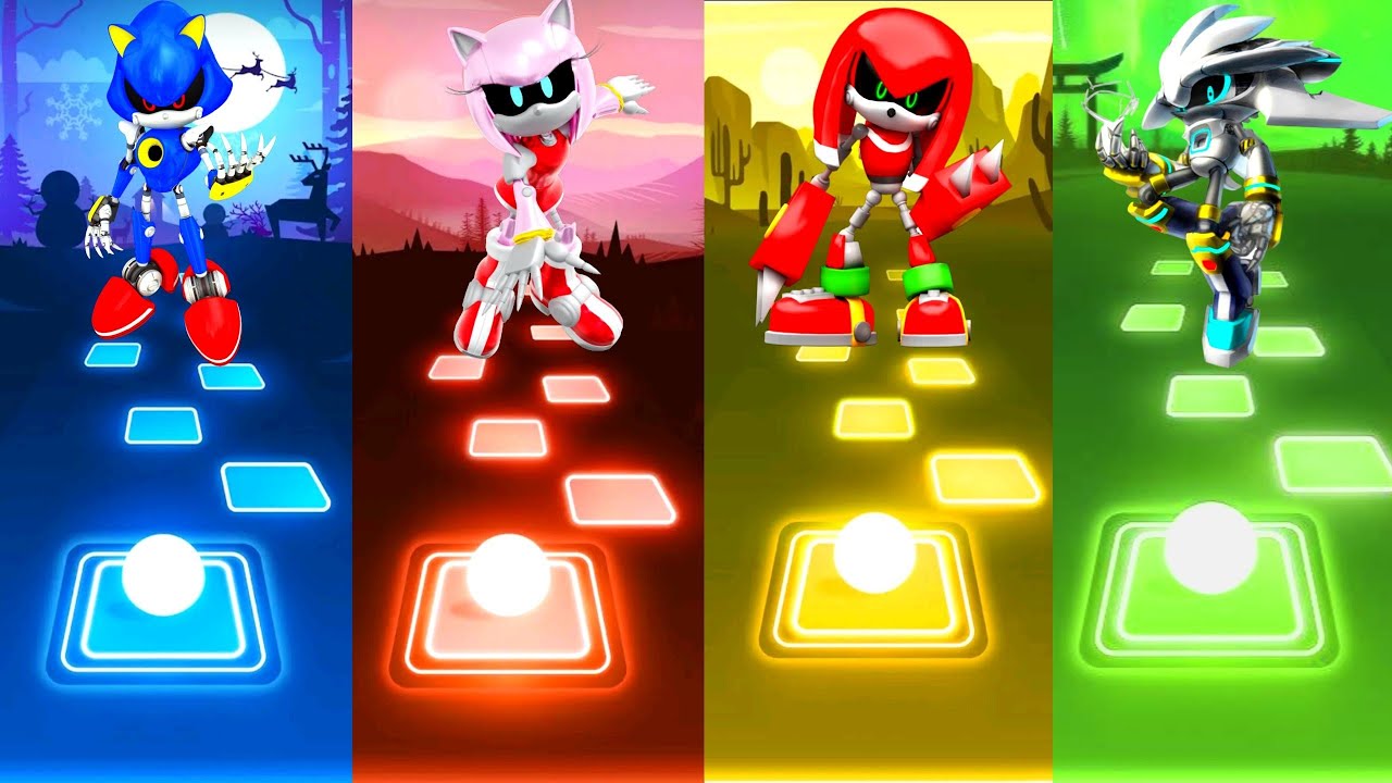 Metal Sonic vs Metal Amy vs Metal Knuckles vs Metal Silver Sonic | Tiles Hop EDM Rush