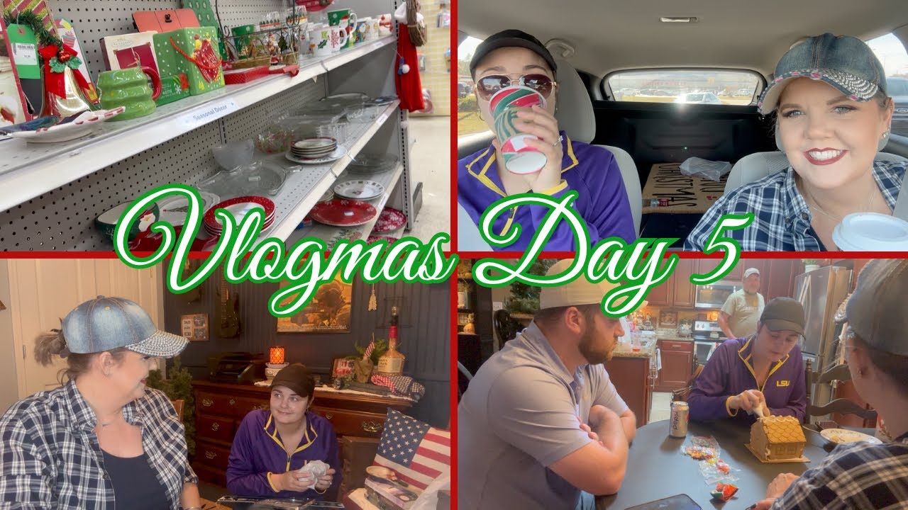 VLOGMAS DAY 5! Collaboration + thrifting for Christmas decor and haul  #vlogmas2023  #thrifthaul