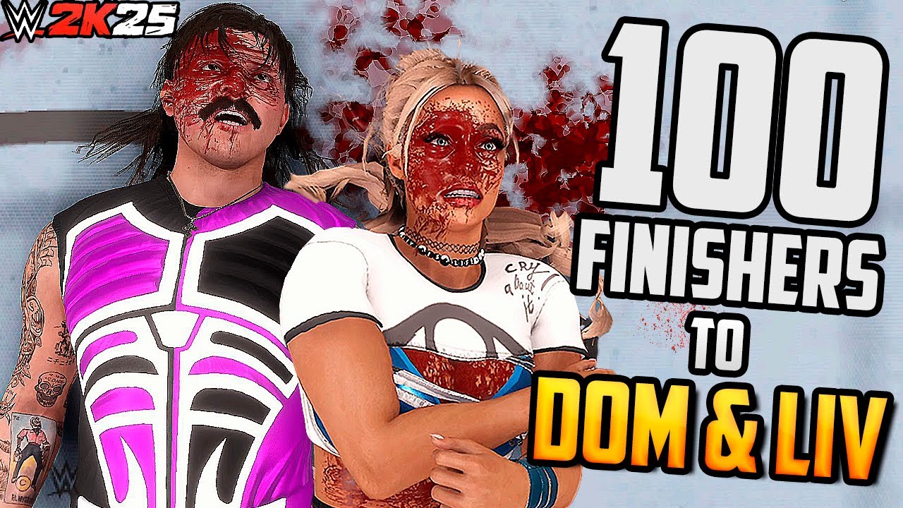 100 финишных ударов Доминику Мистерио и Лив Морган!!! (Обратный отсчёт WWE 2K25)