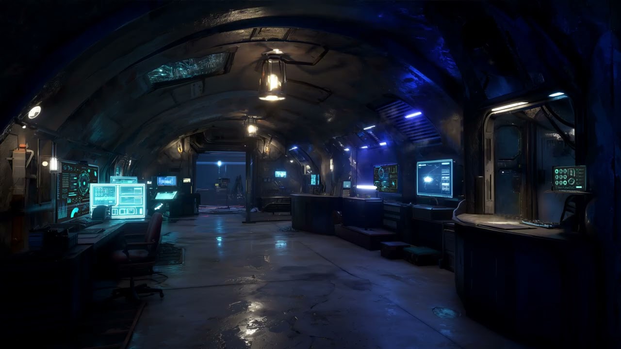 Alien Invasion Shelter Ambience | 10 Hours of Calm Atmosphere, Digital Systems & Coffee Breaks