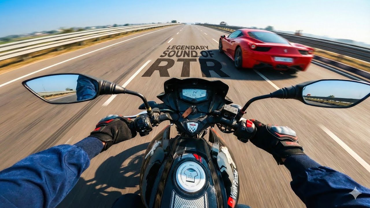Race with Ferrari? | TVS Apache RTR 160 2V Pure Sound | POV | Insane Sounding Machine