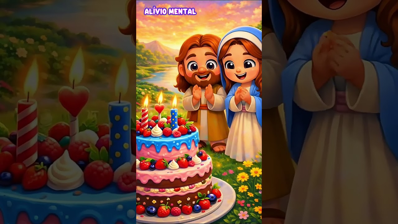&ldquo;Cute Jesus singing Happy Birthday to You&rdquo; 🎂✨ #jesus #cartoon #animation