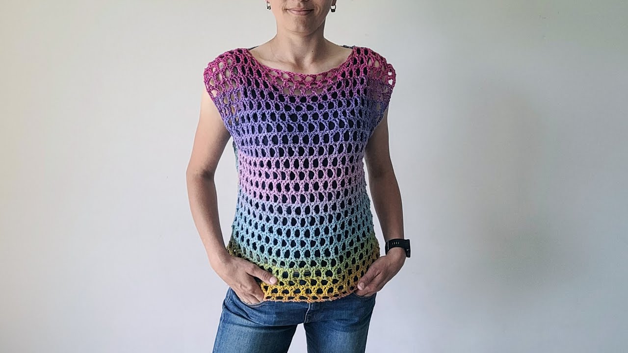 Letni TOP z włóczki MATITA od magicloop.pl