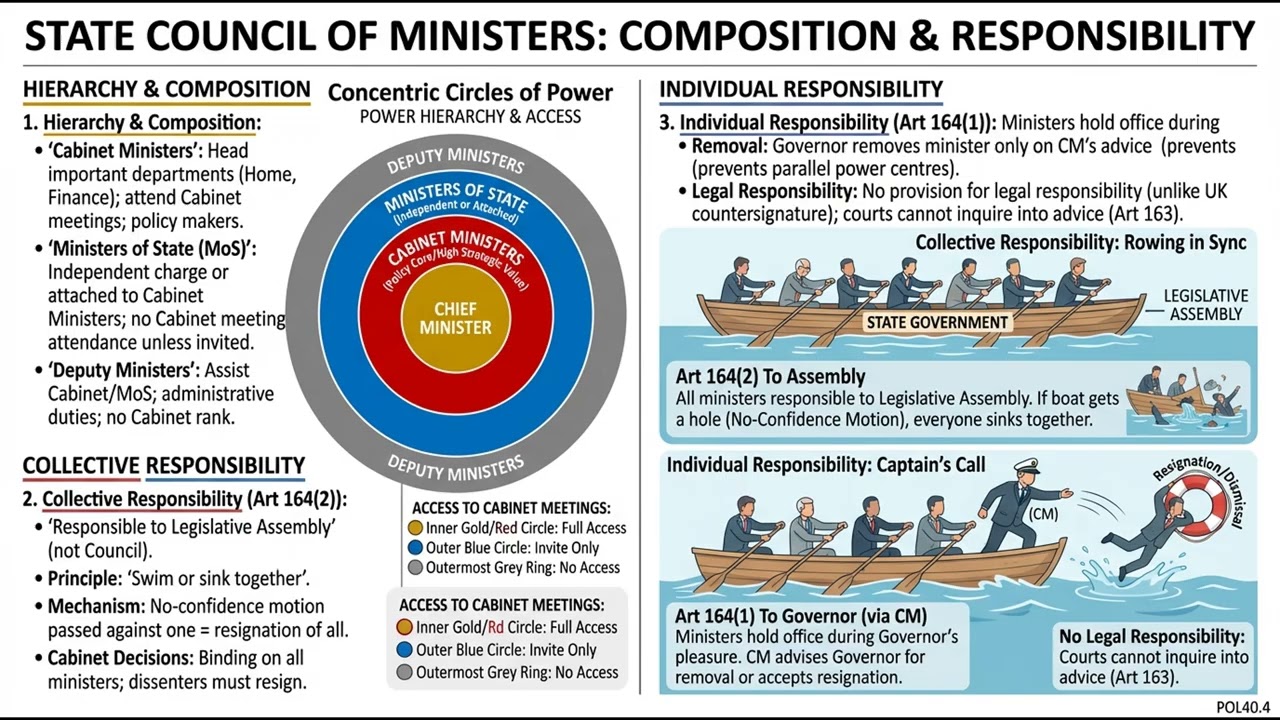 Chief Minister & State Council of Ministers (pol-g2.40) || Indian Polity