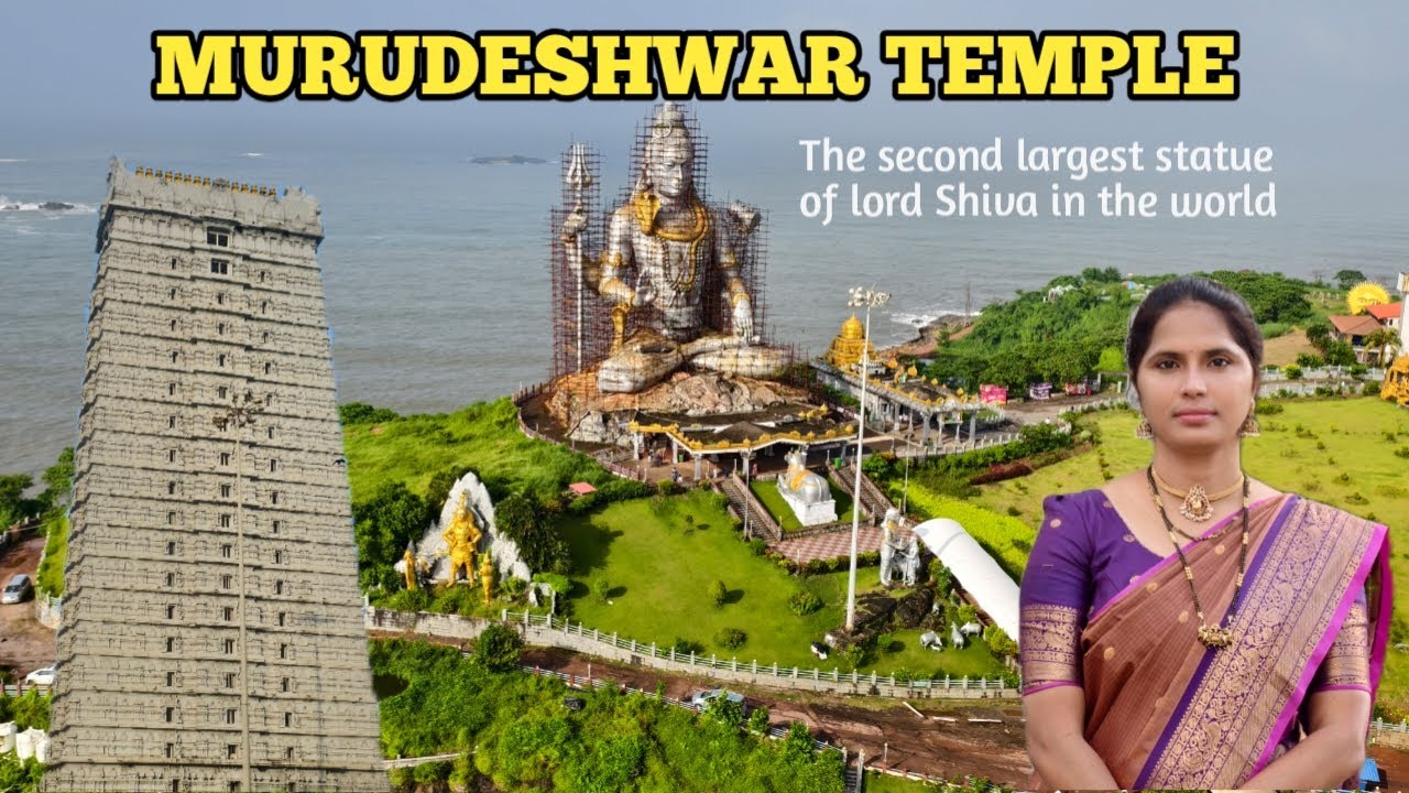 Murdeshwar Temple full tour details/world 's 2nd largest shiva statue &raja gopuram /karnataka