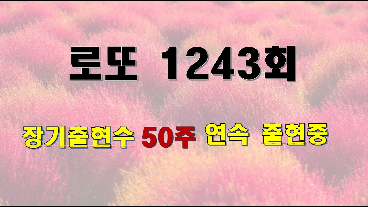 jman[제이맨], 로또 1243회