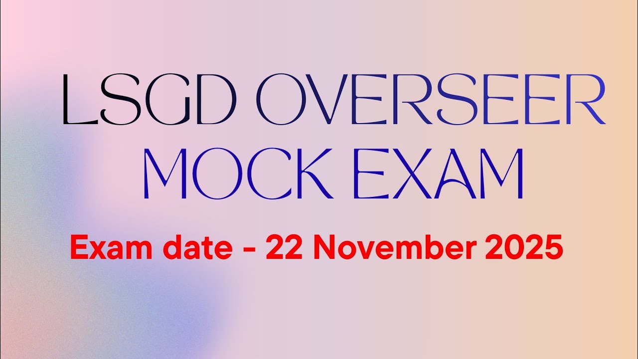 Lsgd overseer grade 2 exam revision mock test #lsgd #overseer #mock #exam #revision #psc