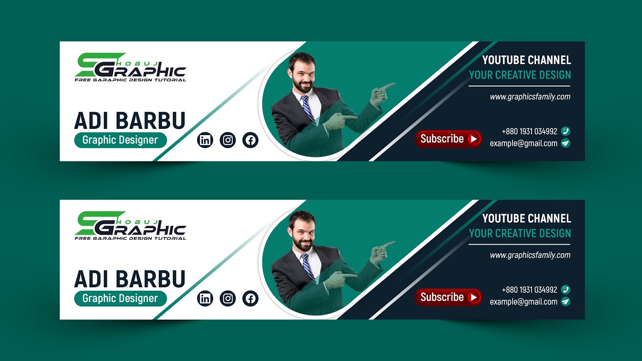 How To make a YouTube Channel Art Banner - Photoshop Tutorial