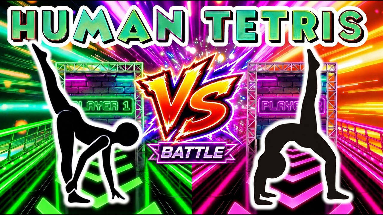 HUMAN TETRIS PVP ⚔️ | 2 Players Showdown | Immersive Interactive Warm-Up #2 ⭐