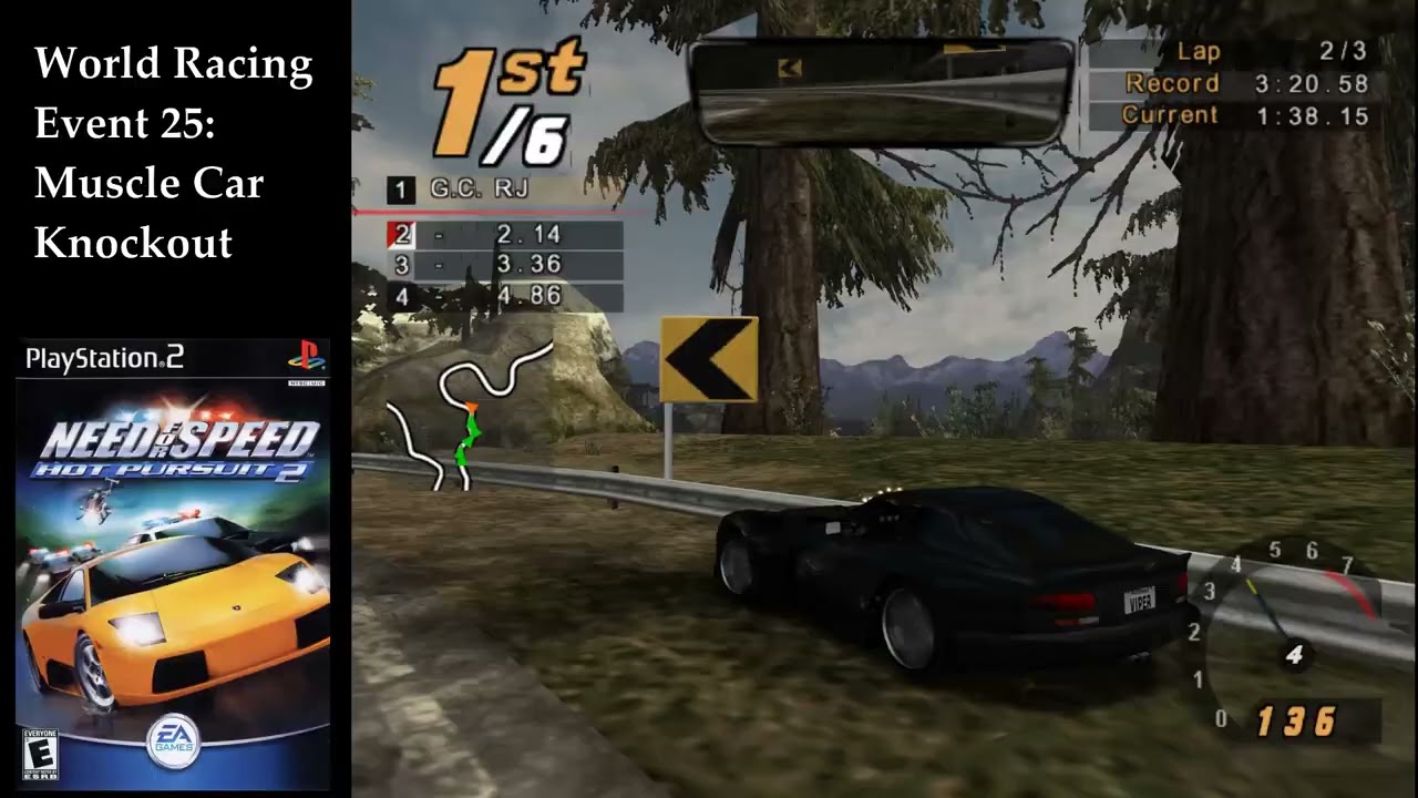 Need for Speed Hot Pursuit 2 (PS2) - World Racing - Event #25 - Muscle Car Knockout