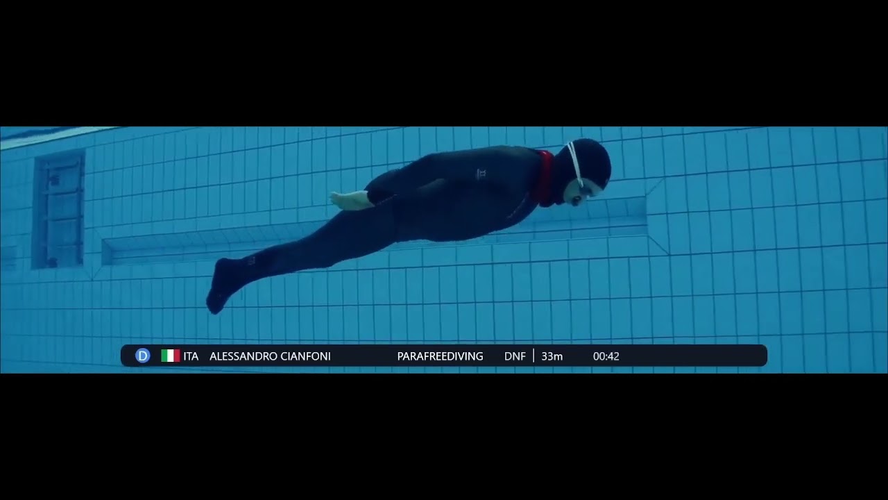 A.Cianfoni - WR paralimpico CMAS di apnea dinamica senza attrezzi in vasca da 50 m - Lodz-Polonia