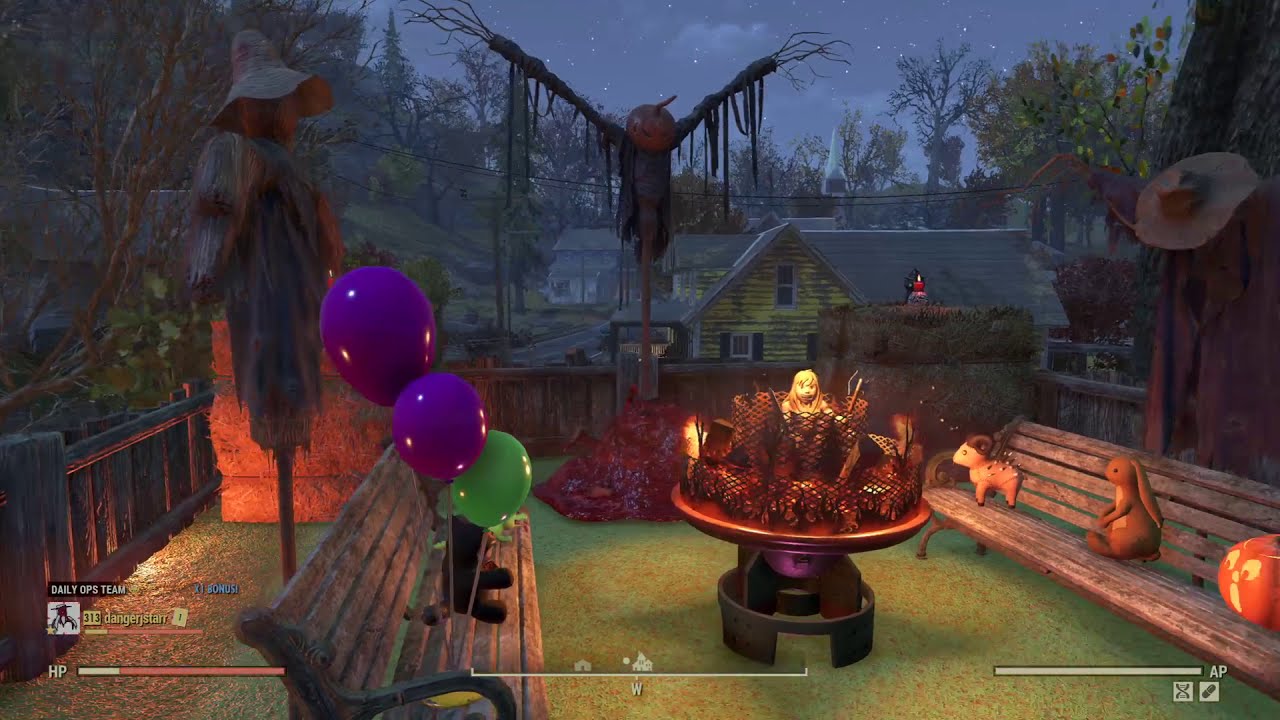 Helvetia Haunted Mini-Mall - Fallout 76 CAMP Build