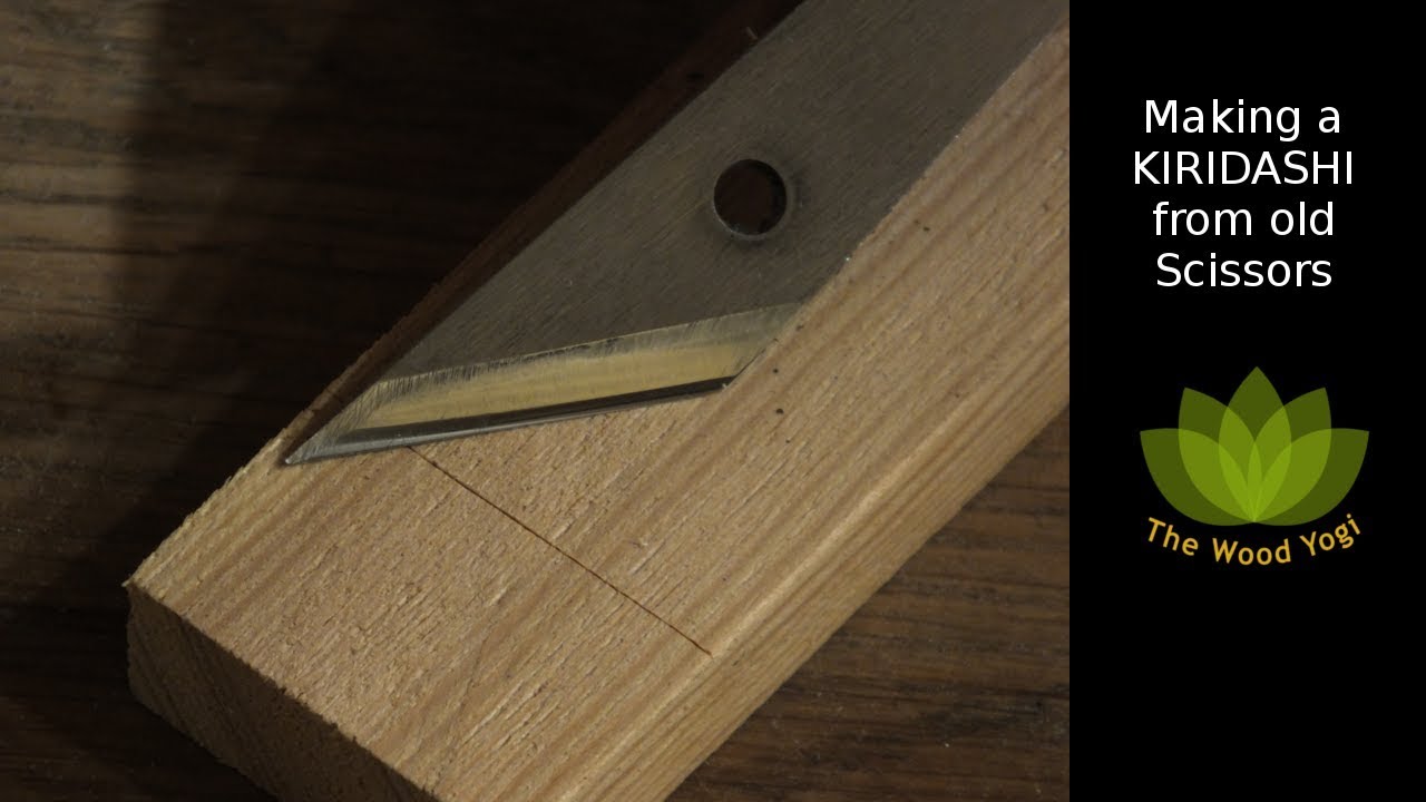 How to make a Kiridashi style Knife from old Scissors - DIY Woodworking Marking Tool
