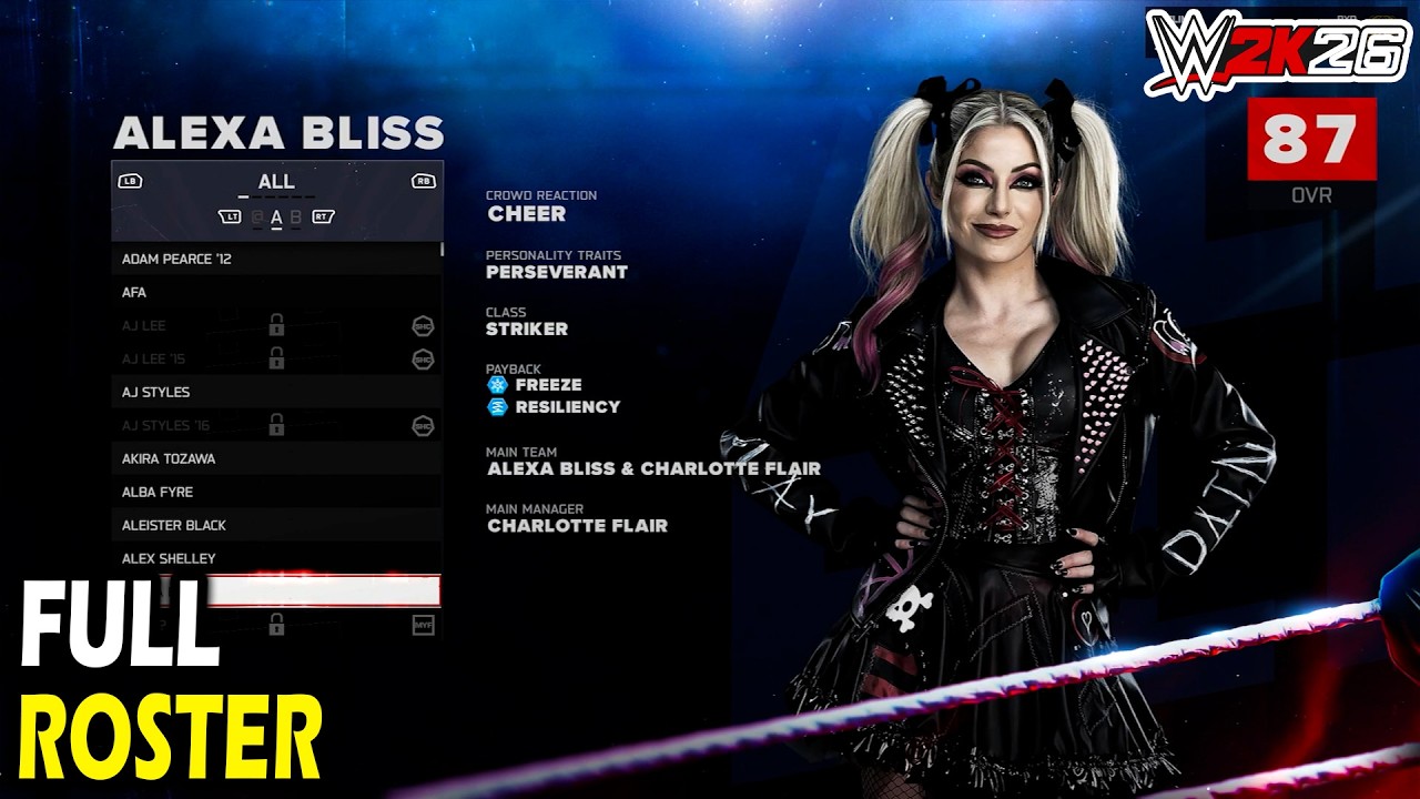 Full Roster RAW, SMACKDOWN, NXT, AAA, TNA, LEGENDS + MORE - WWE 2K26