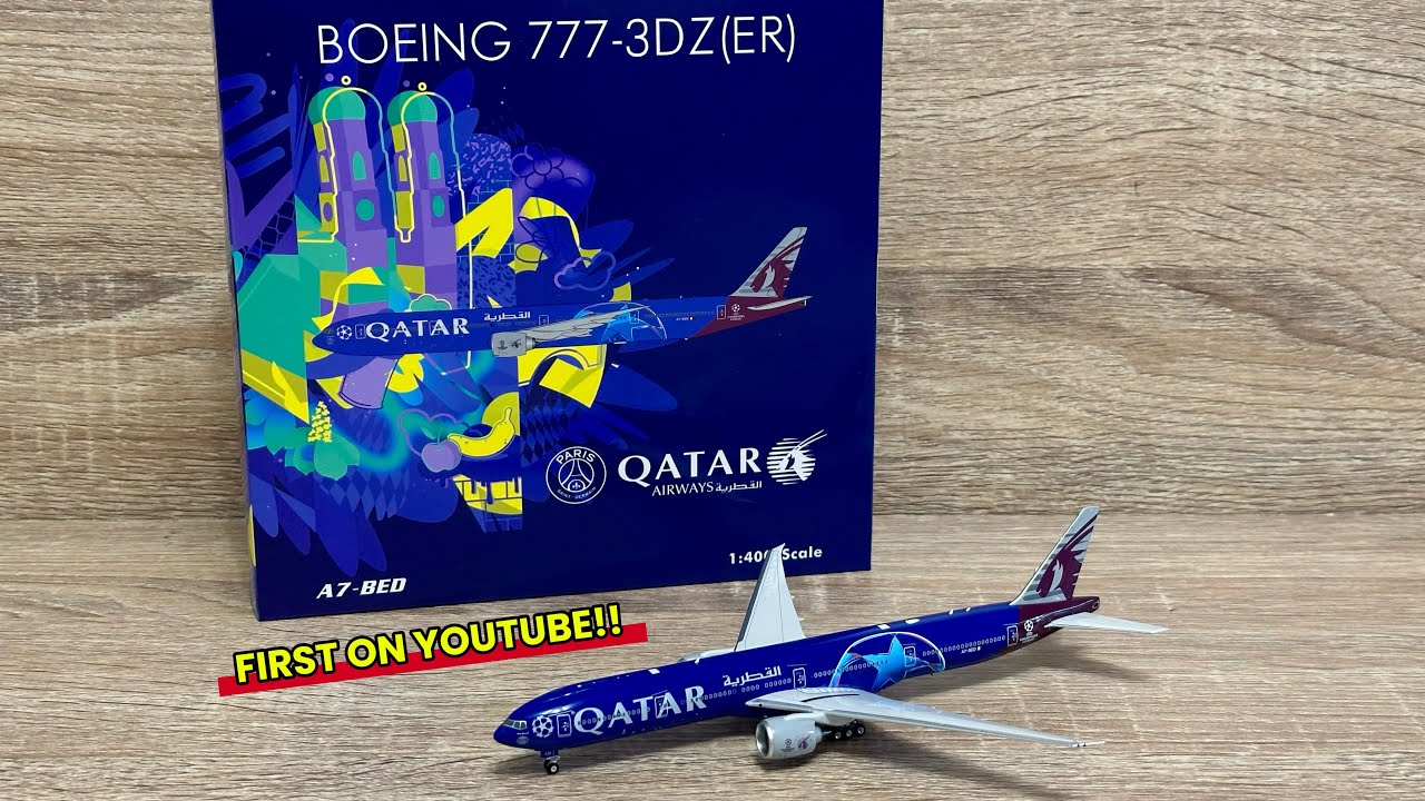 FIRST UNBOXING ON YT‼️ Unboxing Qatar B77W (UEFA Champions League livery) from Phoenix 🇶🇦